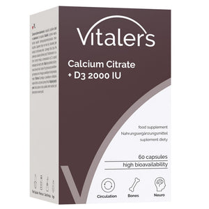 Vitaler's Kalcio citratas 1200 mg + Vitaminas D3 2000 TV - 60 kapsulių