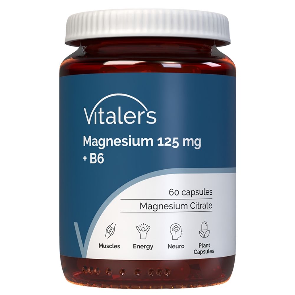 Vitaler's Magnis 125 mg + Vitaminas B6 6 mg - 60 kapsulių
