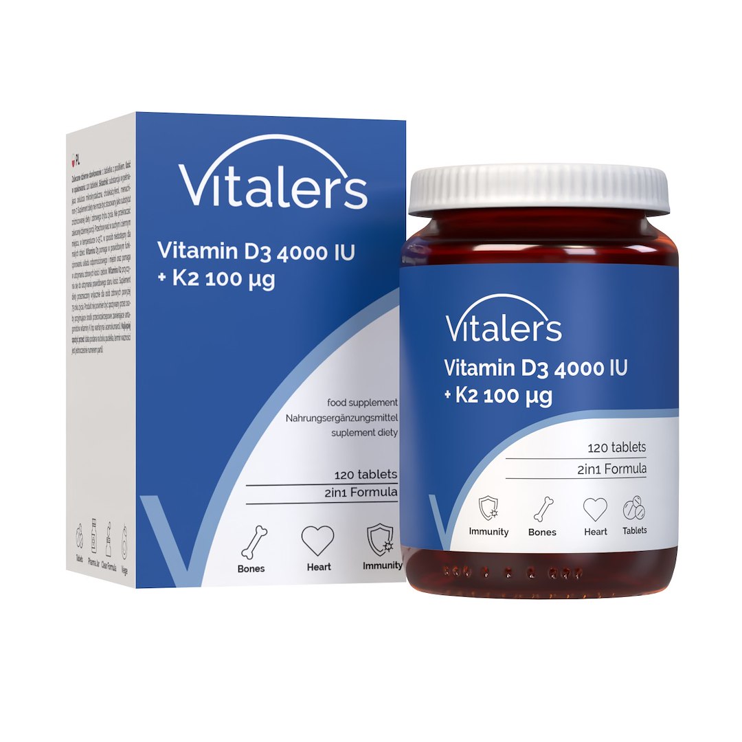 Vitaler vitaminas D3 4000 TV + K2 100 µg - 120 tablečių