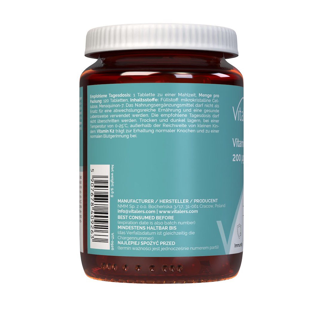 Vitaler vitaminas K2 MK-7 FORTE 200 µg - 120 tablečių