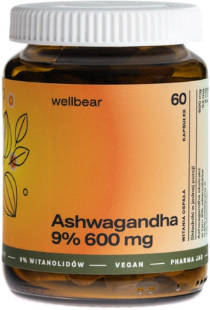 Wellbear Ashwagandha 9% 600 mg - 60 kapsulių