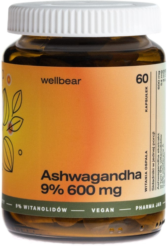 Wellbear Ashwagandha 9% 600 mg - 60 kapsulių