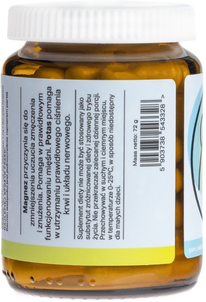 Wellbear Magnis 100 mg + Kalis 150 mg + B6 10 mg - 60 kapsulių