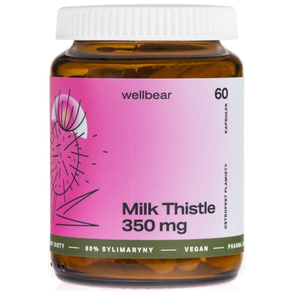 Wellbear Milk Thistle (Pieno raktažolė) 350 mg - 60 kapsulių