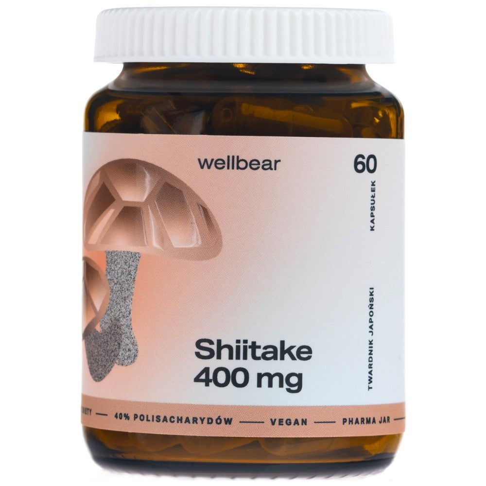 Wellbear Shiitake (Japonijos kietmedis) 400 mg - 60 kapsulių