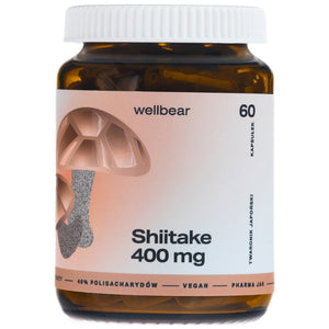 Wellbear Shiitake (Japonijos kietmedis) 400 mg - 60 kapsulių