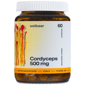 Wellbear Cordyceps (kiniškas klubakaklis) 500 mg - 60 kapsulių