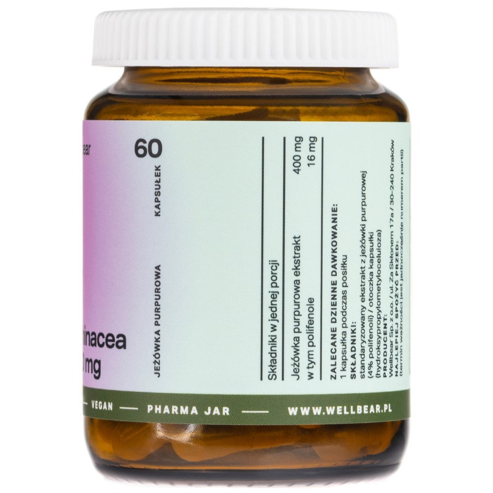 Wellbear Echinacea (Echinacea purpurea) 400 mg - 60 kapsulių