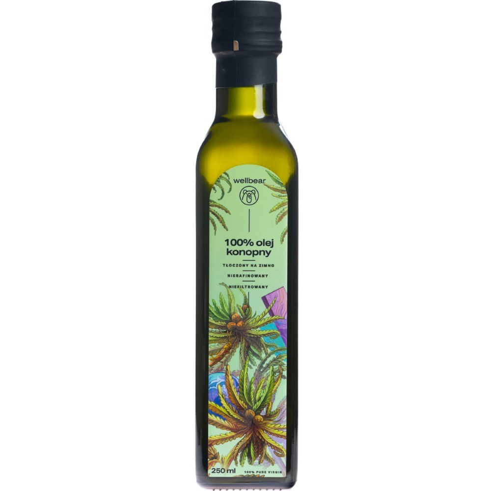 Wellbear šalto spaudimo kanapių aliejus - 250 ml