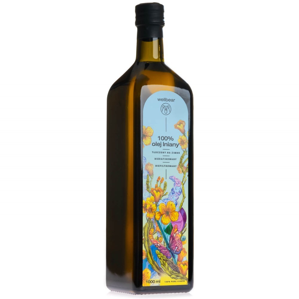 Wellbear Šaltai spaustas linų sėmenų aliejus - 1000 ml