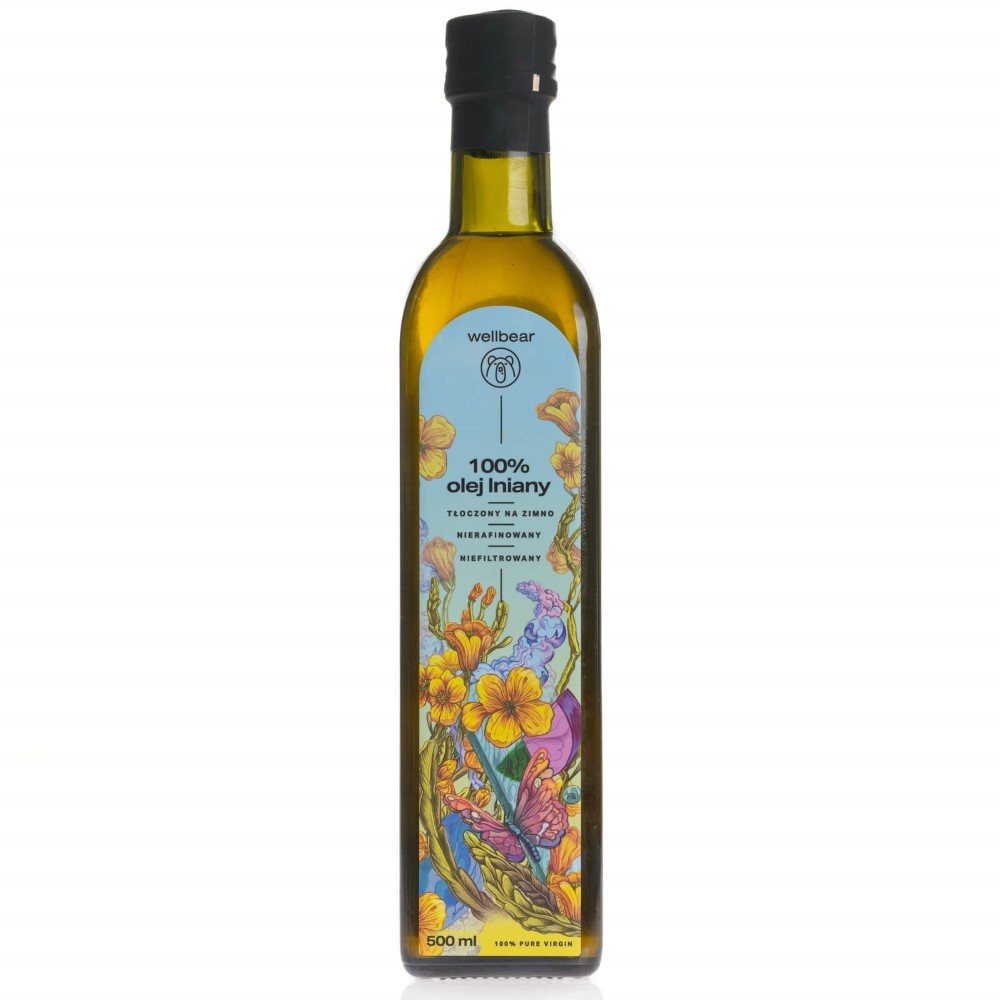 Wellbear Šalto spaudimo linų sėmenų aliejus - 500 ml