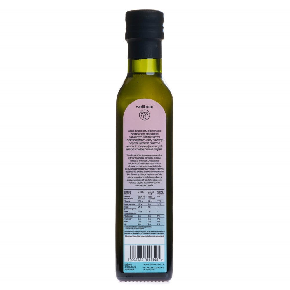 Wellbear šalto spaudimo erškėtuogių aliejus - 250 ml
